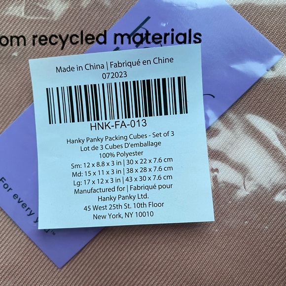 HANKY PANKY Set of 3 Packing Cubes in Pink/Rose NWT - Picture 7 of 7